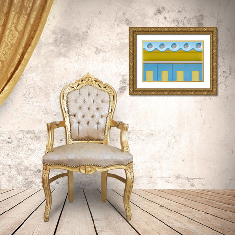 Beachtown Blues VII Gold Ornate Wood Framed Art Print with Double Matting by DeNardo, Laura