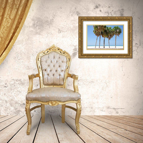 Coastal Palms I Gold Ornate Wood Framed Art Print with Double Matting by DeNardo, Laura