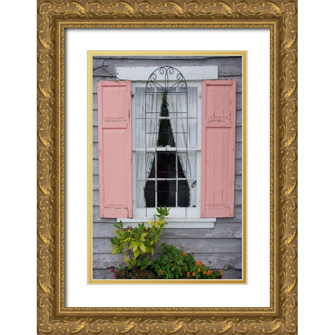 Pastel Windows I Gold Ornate Wood Framed Art Print with Double Matting by DeNardo, Laura