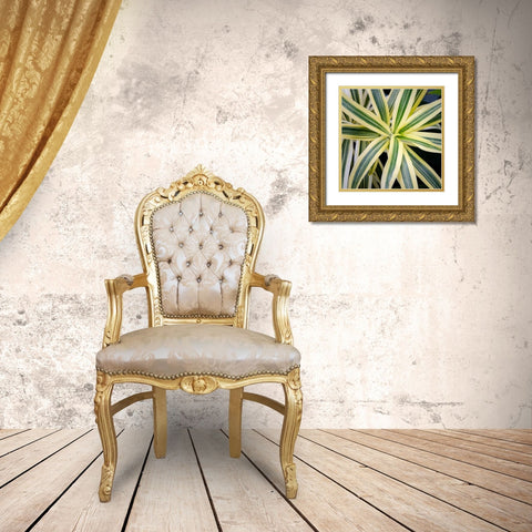 Cropped Garden Leaves I Gold Ornate Wood Framed Art Print with Double Matting by DeNardo, Laura