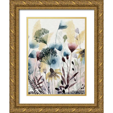 Watercolor Wildflower I Gold Ornate Wood Framed Art Print with Double Matting by Popp, Grace