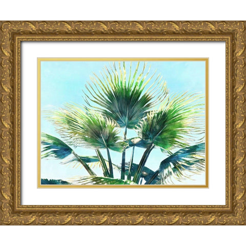 Pleasant Palms II Gold Ornate Wood Framed Art Print with Double Matting by Saunders, Alonzo
