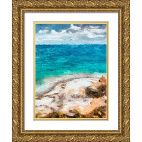 Seaside Views II Gold Ornate Wood Framed Art Print with Double Matting by Saunders, Alonzo