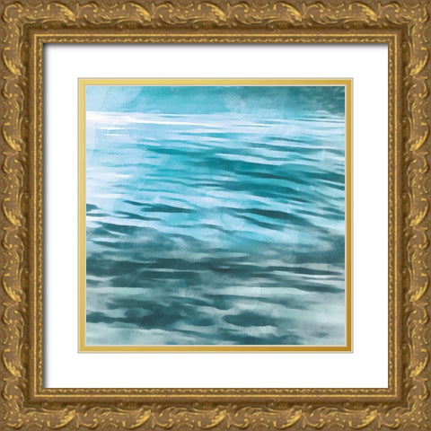 Shimmering Waters II Gold Ornate Wood Framed Art Print with Double Matting by Saunders, Alonzo
