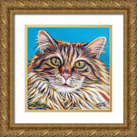 High Society Cat I Gold Ornate Wood Framed Art Print with Double Matting by Vitaletti, Carolee