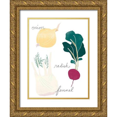 Simple Veggies II Gold Ornate Wood Framed Art Print with Double Matting by Vess, June Erica