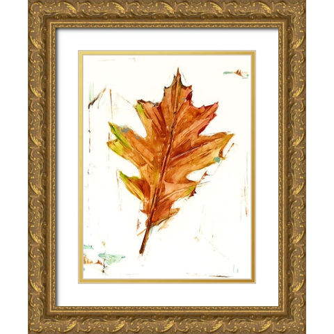 Autumn Leaf Study II Gold Ornate Wood Framed Art Print with Double Matting by Harper, Ethan