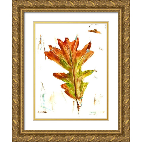 Autumn Leaf Study IV Gold Ornate Wood Framed Art Print with Double Matting by Harper, Ethan