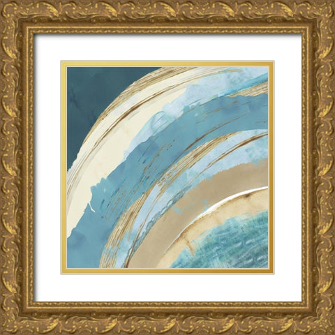 Making Blue Waves I Gold Ornate Wood Framed Art Print with Double Matting by Kouta, Flora