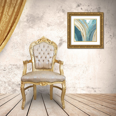 Making Blue Waves IV Gold Ornate Wood Framed Art Print with Double Matting by Kouta, Flora