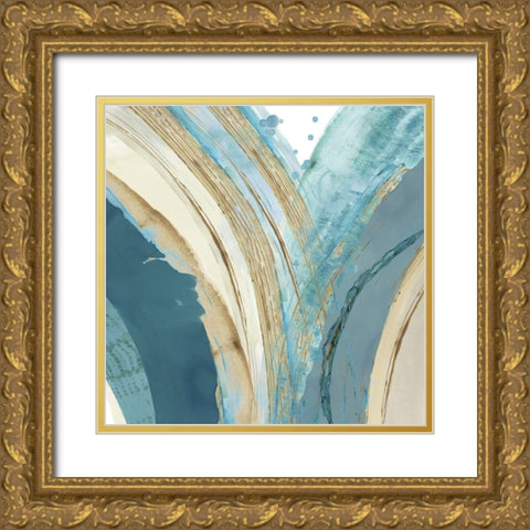 Making Blue Waves IV Gold Ornate Wood Framed Art Print with Double Matting by Kouta, Flora
