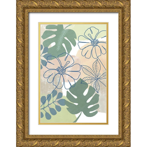 Tropical Flower Power I Gold Ornate Wood Framed Art Print with Double Matting by Kouta, Flora