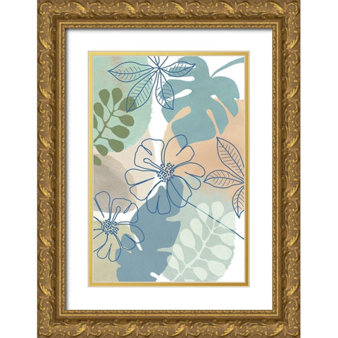 Tropical Flower Power II Gold Ornate Wood Framed Art Print with Double Matting by Kouta, Flora