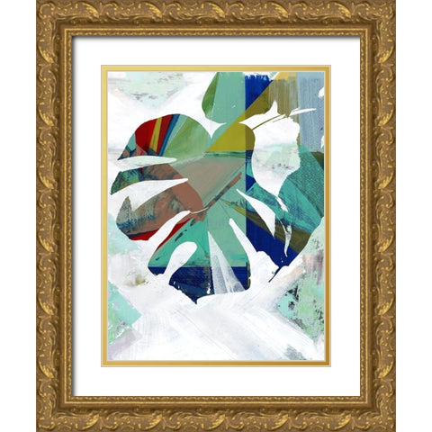 Monstera I Gold Ornate Wood Framed Art Print with Double Matting by Cartissi