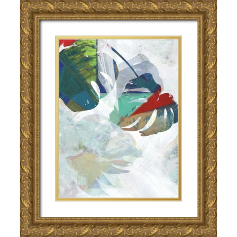 Monstera VII Gold Ornate Wood Framed Art Print with Double Matting by Cartissi