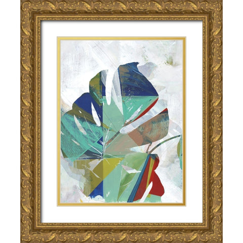 Monstera VIII Gold Ornate Wood Framed Art Print with Double Matting by Cartissi
