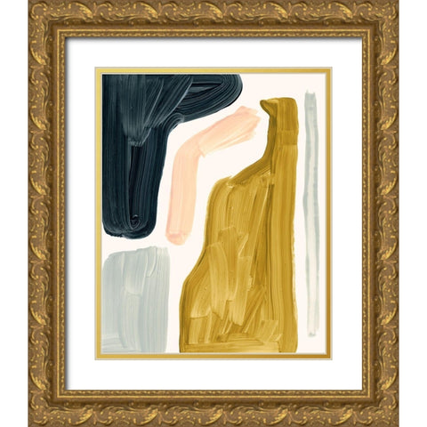 Brushy Shapes I Gold Ornate Wood Framed Art Print with Double Matting by Barnes, Victoria