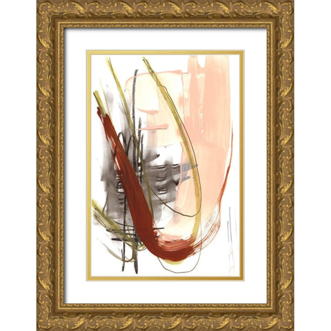 Scraped II Gold Ornate Wood Framed Art Print with Double Matting by Goldberger, Jennifer