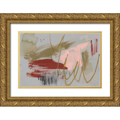 Scribbles and Paint I Gold Ornate Wood Framed Art Print with Double Matting by Goldberger, Jennifer