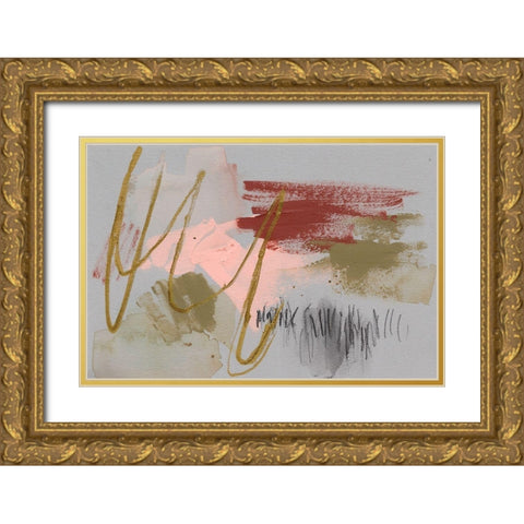 Scribbles and Paint II Gold Ornate Wood Framed Art Print with Double Matting by Goldberger, Jennifer