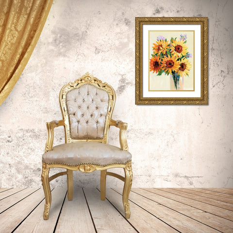 Fresh Cut Flowers I Gold Ornate Wood Framed Art Print with Double Matting by OToole, Tim