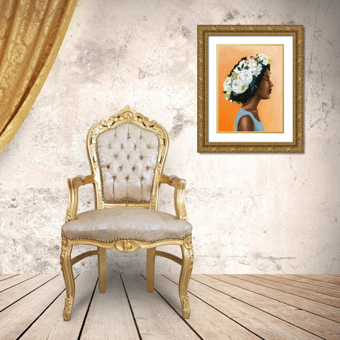 Modern Laurel I Gold Ornate Wood Framed Art Print with Double Matting by Popp, Grace