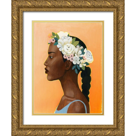 Modern Laurel II Gold Ornate Wood Framed Art Print with Double Matting by Popp, Grace