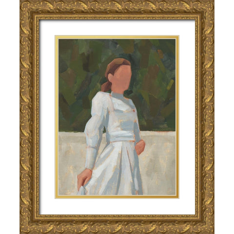 In the Garden I Gold Ornate Wood Framed Art Print with Double Matting by Green, Jacob