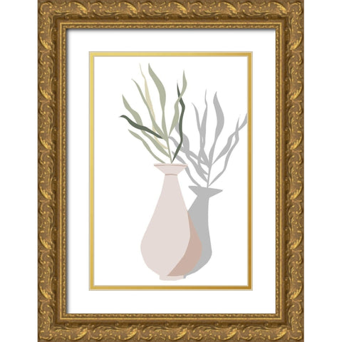 Vase and Stem I Gold Ornate Wood Framed Art Print with Double Matting by Wang, Melissa