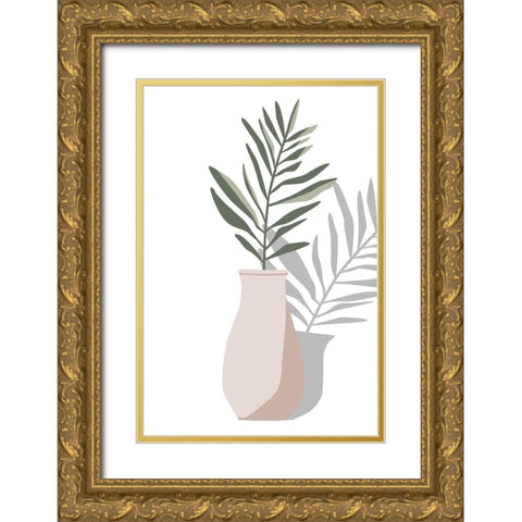 Vase and Stem II Gold Ornate Wood Framed Art Print with Double Matting by Wang, Melissa