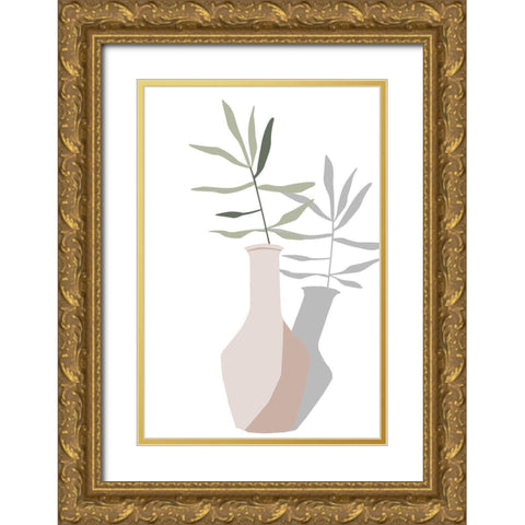 Vase and Stem III Gold Ornate Wood Framed Art Print with Double Matting by Wang, Melissa