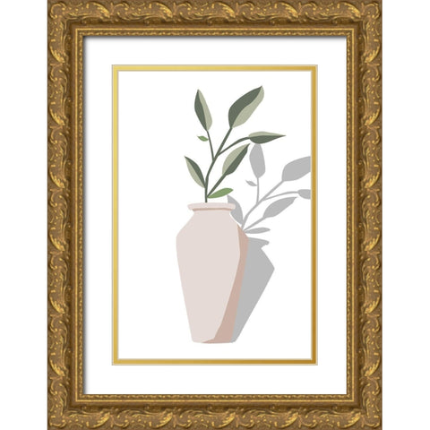 Vase and Stem IV Gold Ornate Wood Framed Art Print with Double Matting by Wang, Melissa