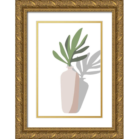 Vase and Stem VI Gold Ornate Wood Framed Art Print with Double Matting by Wang, Melissa