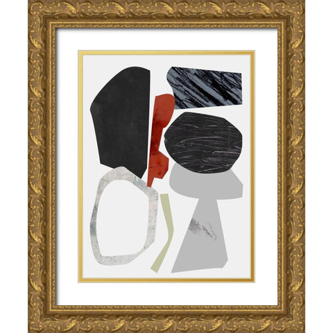Underground Shapes II Gold Ornate Wood Framed Art Print with Double Matting by Wang, Melissa