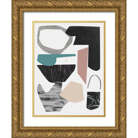 Underground Shapes III Gold Ornate Wood Framed Art Print with Double Matting by Wang, Melissa