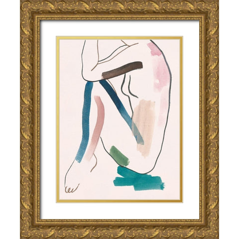 Seated Female Figure VI Gold Ornate Wood Framed Art Print with Double Matting by Wang, Melissa