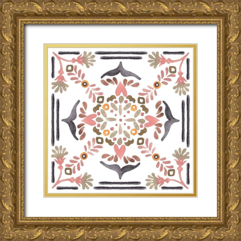 Summertime Ceramic I Gold Ornate Wood Framed Art Print with Double Matting by Wang, Melissa