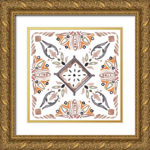 Summertime Ceramic II Gold Ornate Wood Framed Art Print with Double Matting by Wang, Melissa