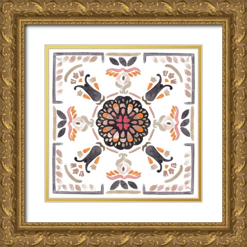 Summertime Ceramic III Gold Ornate Wood Framed Art Print with Double Matting by Wang, Melissa