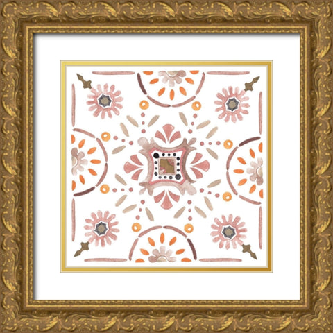 Summertime Ceramic IV Gold Ornate Wood Framed Art Print with Double Matting by Wang, Melissa