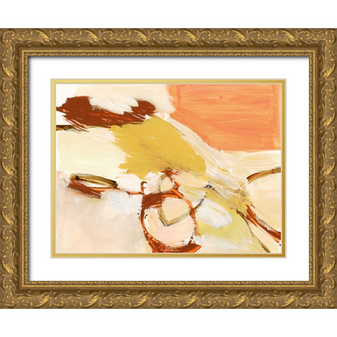 Saffron and Sienna I Gold Ornate Wood Framed Art Print with Double Matting by Barnes, Victoria