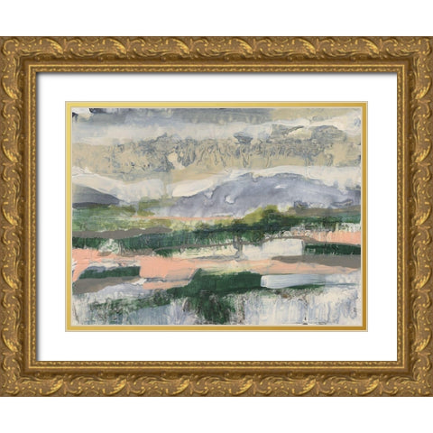 Textured Horizon II Gold Ornate Wood Framed Art Print with Double Matting by Goldberger, Jennifer