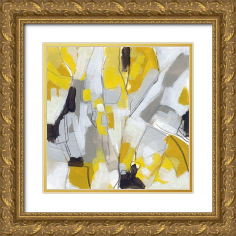 Citron Confetti III Gold Ornate Wood Framed Art Print with Double Matting by Vess, June Erica