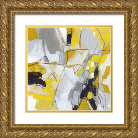 Citron Confetti IV Gold Ornate Wood Framed Art Print with Double Matting by Vess, June Erica