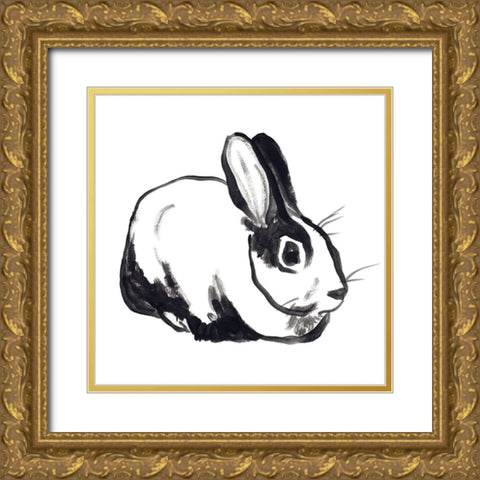 Winter Rabbit I Gold Ornate Wood Framed Art Print with Double Matting by Vess, June Erica
