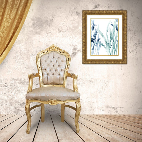 Blue Kelp II Gold Ornate Wood Framed Art Print with Double Matting by Vess, June Erica