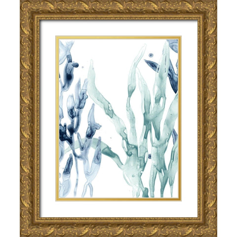 Blue Kelp II Gold Ornate Wood Framed Art Print with Double Matting by Vess, June Erica