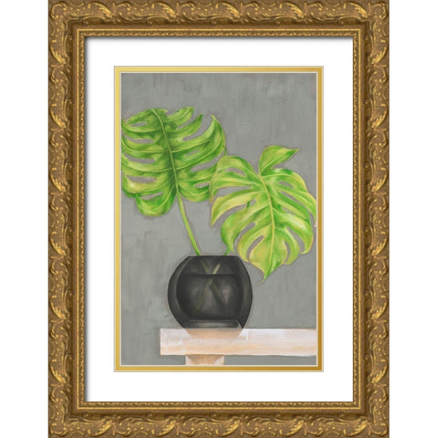 Frond in Vase I Gold Ornate Wood Framed Art Print with Double Matting by Goldberger, Jennifer