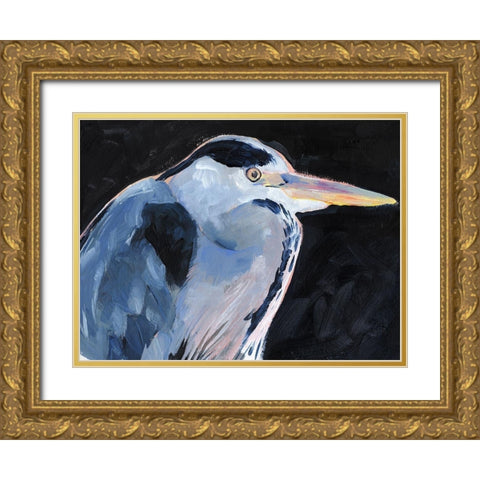 Great Heron I Gold Ornate Wood Framed Art Print with Double Matting by Parker, Jennifer Paxton