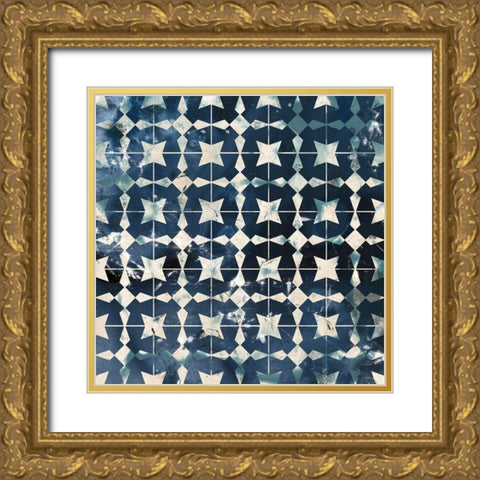 Tile-Dye I Gold Ornate Wood Framed Art Print with Double Matting by Vess, June Erica